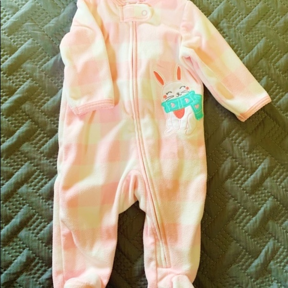 Zip-Up Sleep & Play- Pink and White Checkered